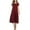 Wine, variant on Cuteduck Women's Casual Short Sleeve Pleated T-shirt Dresses Crewneck Empire Waist Loose A-Line Flare Midi Dress S-2XL