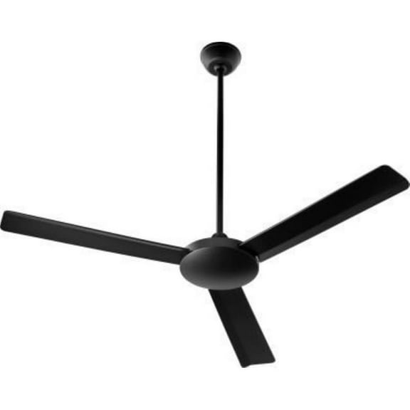 Furze Top 52 inch 3 Blade Industrial Ceiling Fan-Matte Black Finish-Matte Black Blade Color Bailey Street Home 183-Bel-4386058