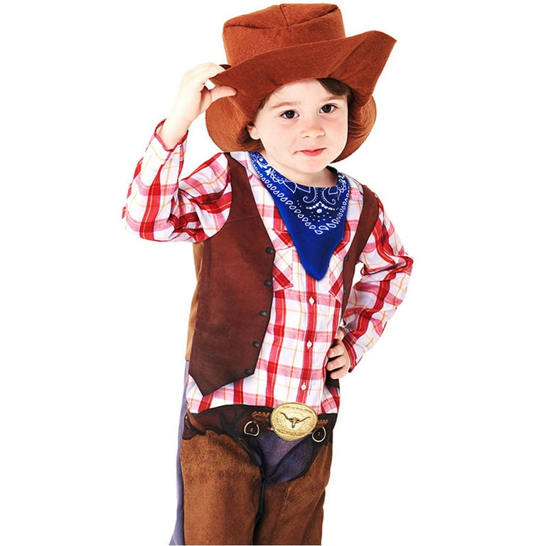 Cowboy Costume Set For Kids Boys Western Dress up Halloween Party Outfit 