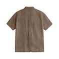 thumbnail image 4 of Men's Short Sleeve Button Down Shirt Casual Summer Beach Wedding Vacation Shirts (Brown,XL), 4 of 4