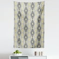thumbnail image 1 of Grey Yellow Tapestry, Vertical Design Abstract Grunge Striped Look Tribal Ethnic Rhombus Look Shapes, Fabric Wall Hanging Decor for Bedroom Living Room Dorm, 5 Sizes, Mustard, by Ambesonne, 1 of 1