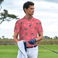 thumbnail image 3 of Polo Shirts for Men, flamingo zebra print pink Soft Casual Mens Polo Shirts Short Sleeve Button Down Classic Mens Golf Polo Shirts, 3 of 7