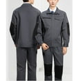 thumbnail image 7 of Aofany Men's 2 Pieces Outfits Wear-Resistant and Reflective Long Sleeve Lapel Tops & Pants Machine Repair Clothes, Welding Workshop Construction Labor Protection Work Clothes Set, 7 of 7
