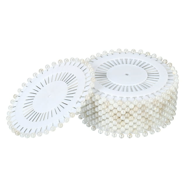 Unique Bargains Épingles Droites à Coudre Tête de Perle Ronde Bricolage Artisanat, Blanc 960 Pack