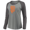 thumbnail image 2 of Women's Majestic Heathered Gray/Charcoal San Francisco Giants Must Win Tri-Blend Raglan Long Sleeve T-Shirt, 2 of 3