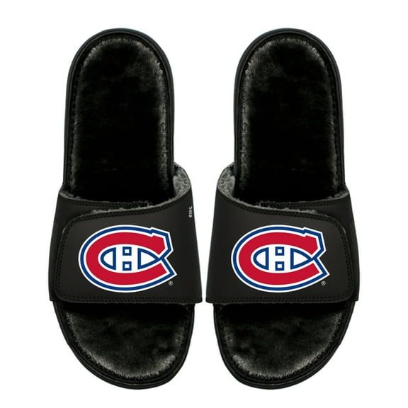 Youth ISlide Montreal Canadiens Logo Fur Slide Sandals