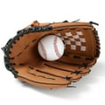 thumbnail image 4 of Biplut Baseball Gloves Left Hand, Thickened Infield Pitcher Baseball Gloves, Softball Gloves, Children, Teenagers Adults Training Practice Softball Baseball Gloves (Brown,L), 4 of 8