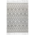 thumbnail image 2 of nuLOOM Serena Textured Prism Trellis With Tassels Wool Area Rug, 7' 6" x 9' 6", Gray, 2 of 4