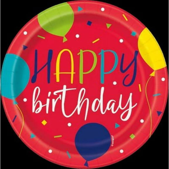 BLLN PRTY BDAY 7" PLT 8CT