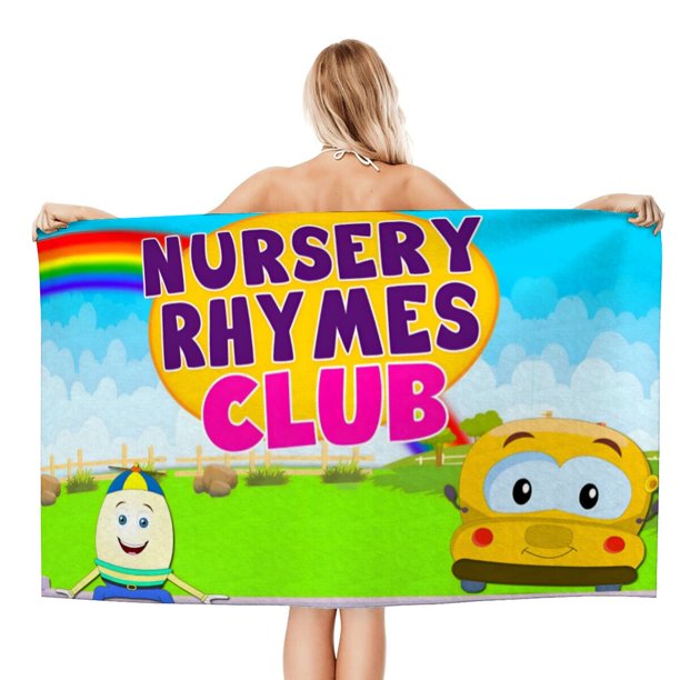 Canciones Infantiles Toalla de playa de secado rápido con diseño temático, regalo para mujeres y niñas, ideal para cumpleaños, fans, amantes de la música, uso en la playa o al aire libre, 78 × 150 cm