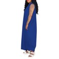 thumbnail image 3 of Bixock Casual Dresses for Women Maxi Dresses Solid Color Short Sleeve Crew Neck Pocket Loose High Waist A Line Boho Dress Sundress Travel Vacation Beach Clothes, 3 of 4