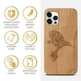 thumbnail image 4 of Case Yard Wooden Case Outside Soft TPU Silicone, Slim Fit Shockproof Wood Protective Phone Cover for Girls Boys Men and Women, Supports Wireless Charging Hummingbird Design case for iPhone-11-Pro-Max, 4 of 7