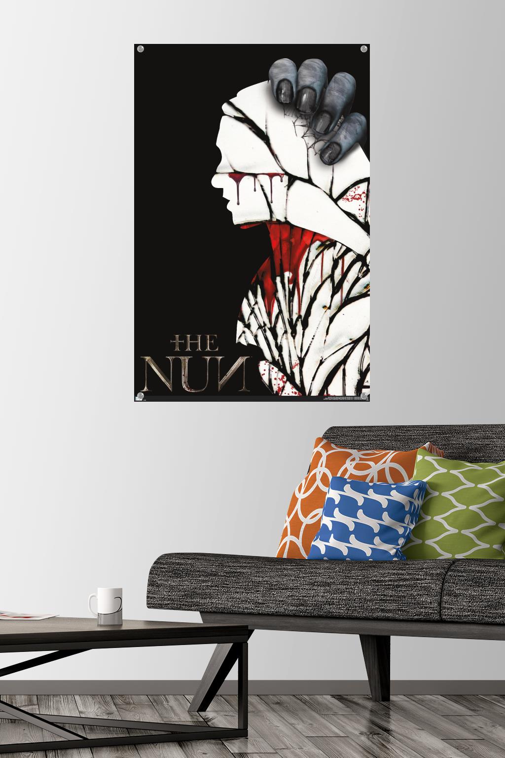 The Nun - Silhouette Wall Poster with Pushpins, 22.375" x 34"