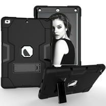 Allytech Case for New iPad 9.7 2018 2017,iPad 6th/5th Generation Case,Three Layer Shockproof Armor Defender Protective Case Cover for Apple iPad 9.7 2017/2018 A1893 A1954 A1822 A1823 (Black/Black)