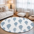 thumbnail image 2 of Round Area Rugs 6Ft, Abstract Art Fish Blue Non-Slip Washable Circle Rugs Carpet, Coastal Ocean Summer Marine Life Indoor Outdoor Rug Floor Mats Throw Runner for Bedroom Living Room Bathroom, 2 of 8