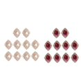 thumbnail image 1 of Botones traseros de cristal de imitación Perfecl 20x para boda manualidades DIY beige fucsia, 1 of 8