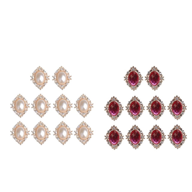 Botones traseros de cristal de imitación Perfecl 20x para boda manualidades DIY beige fucsia