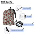 thumbnail image 3 of Disketp Leopard Print Rose print Canvas Backpack Lightweight Travel Daypack Student Rucksack Laptop Backpack-, 3 of 5