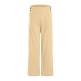 thumbnail image 4 of RFQWOVSR Women's High Waist Button Front Wide Leg Linen Pants with Pockets Loose Fit Casual Summer Trousers XL, 4 of 4
