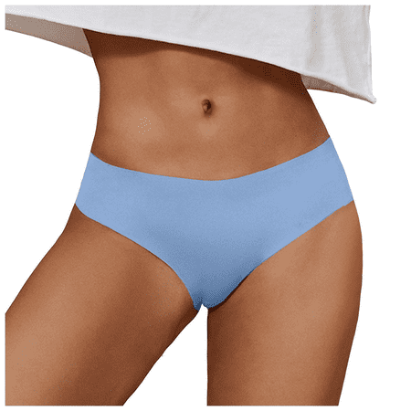 Fulorrnie Underwear for Women Plus Size Bikini Seamless Breathable Panty Sport Hipster Elastic Waist Comfort Panties Sky Blue XL