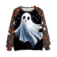 thumbnail image 5 of LYEAA Graphic Sweatshirts for Women Halloween Ghost Print T Shirt Spooky Season Long Sleeve Crewneck Tops Fall Tee Shirts Multicolor 2XL, 5 of 5