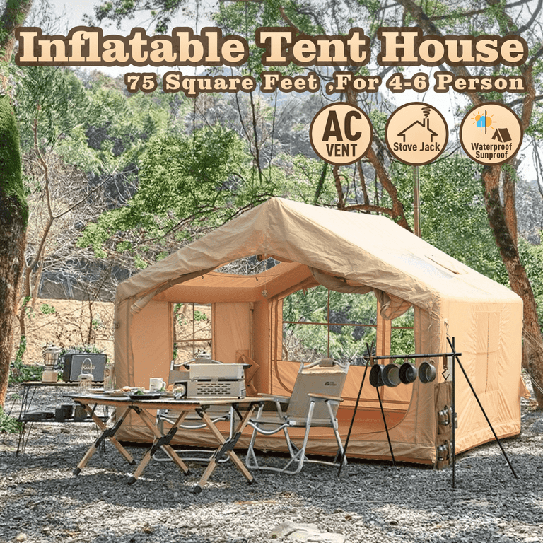 6-8 People Inflatable Tent for Camping , Easy Setup Blow Up