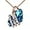 12-December Birthstone-Zircon Blue, variant on Wish Stone Pendant Necklace with Blue Zircon Birthstone Crystal for December, 18K Rose Gold Plated, 18" + 2" Chain