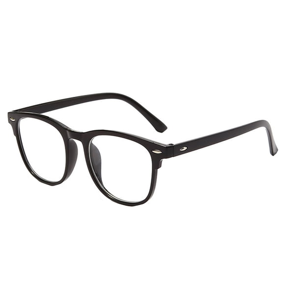 Blue Light Blocking Glasses for Women, Non Prescription Square Full Rim PC Frame Clear Lens Eyewear for Computer Work Office Study Screen Use Black