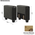 thumbnail image 3 of Velvet Armrest Module for Modular Sectional Sofa Couch Side Armrest for Sectional Modular Couch Grey, 3 of 7
