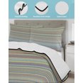 thumbnail image 3 of Twin XL Quilt Bedding Set, Colorful Striped Reversible Summer Quilt 3 Pieces, Vintage Stripes Farmhouse Line Lightweight Bedspreads Coverlets with 2 Pillow Shams for All Seasons, 3 of 5