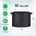 thumbnail image 2 of YSSOA 10-Pack 10 Gallon Grow Bags, Tomoato Plant Pots with Handles, Heavy Duty Nonwoven Fabric Gardening Planter for Vegetable, Fruits and Flowers, Black, 2 of 7