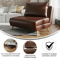 thumbnail image 4 of BizChair Convertible Tri-Fold Sleeper Chair with Pillow - Multifunctional Adjustable Sleeper - Channel Stitching - Hideaway Legs - Brown LeatherSoft, 4 of 13