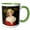 Green/White, variant on 3drose, Clapsaddle – Christmas Girl with Bells, 11oz Two-tone Yellow Mug