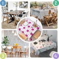 thumbnail image 4 of Pioneer Flower Floral Print Pattern Square Tablecloth,Waterproof Square Table Cover,Wipeable Spillproof Washable Table Cover for Home Kitchen Party Decor 60"x60"(152x152cm), 4 of 6
