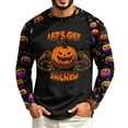 thumbnail image 2 of Halloween Long Sleeve Shirt Men Spooky Ghost Witch Pumpkin Graphic Workout Athletic Basic Sweatshirts for Holiday Wear, 2 of 5