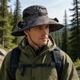 thumbnail image 5 of Outdoor Wide Brim Sun Hat with 2 Solar Fan Sun Bucket Hat for Men Women UPF 50+ Bucket Fishing & Beach Hat with Fan Built in, 5 of 6