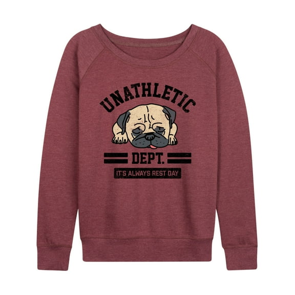 Instant Message - Unathletic Department Pug - Women's Lightweight French Terry Long Sleeve Shirt