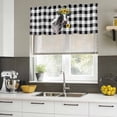 thumbnail image 5 of 2 Pack Valances for Windows, Sunflowers Cow Window Valances for Living Room/Bedroom/Bathroom, Farm Animal Black Buffalo Plaid Light Filtering Kitchen Curtain Valance Window Treatment 42"W x12" L, 5 of 9