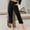 Black, variant on Cotton Linen Pants for Women, Plus Size Elastic High Waisted Solid Capris Casual Straight Leg Button Pockets Trousers