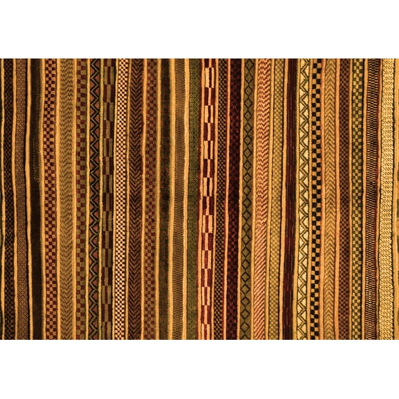 Ahgly Company Indoor Rectangle Abstract Orange Modern Area Rugs, 4' x 6'