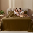 thumbnail image 4 of Queen Size 4 Piece Microfiber Sheet Set with Deep Pocket Fitted Sheet, Soft Hotel Style Bedding, Embroidered Pillowcases and Convenient Side Storage Pocket, 4 of 8