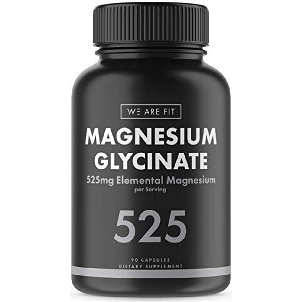 Magnesium Glycinate 525 mg Elemental Complex 125 DV High Absorption Bioavailable Supplement to