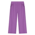 thumbnail image 5 of HVOBTTY Kids Soft Long Length Straight Leg Pants, Girls Fall and Winter Pants, Toddler Kids Kids Fashion Sweet Elasticity Straight Pants High Waist Pants Purple, 5-6 Years, 5 of 5