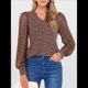 thumbnail image 5 of Blusas de Encaje de Larga para Mujer, Suéteres de Cuello en V A para Otoño 2025, Atuendos Elegantes e Informales de Invierno Marrón Oscuro XL, 5 of 8