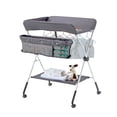 thumbnail image 2 of EGBHDSFT Foldable Baby Changing Station Dark Gray with Wheels & Basket, 2 of 12