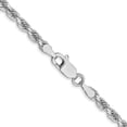 thumbnail image 3 of Solid 14K White Gold 3.2mm Diamond- cut Rope Chain - 7" Bracelet, 3 of 8