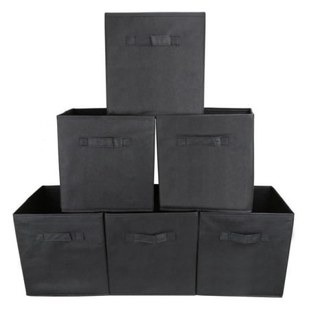 Fabric Box Tbest 6 PCS Home Storage Bins Organizer Fabric Cube Boxes Basket Drawer Container USA, high temperature resistant with fire retardant., lightweight ()