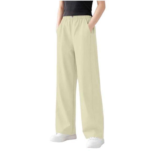 OGLCCG Girls Hiking Pants Water-Resistant Outdoor Joggers Pants with Pockets Kids Quick Dry High Waisted Sweatpants 5-15 Years