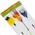 thumbnail image 2 of Cat Feather Toys Teaser - 3 Pack Colorful Exercise - with Long Wand for Cat and Kitten, 2 of 9