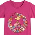 thumbnail image 3 of Peanuts - Floral Peace Sign - Woodstock - Toddler & Youth Girls Short Sleeve Graphic T-Shirt, 3 of 6